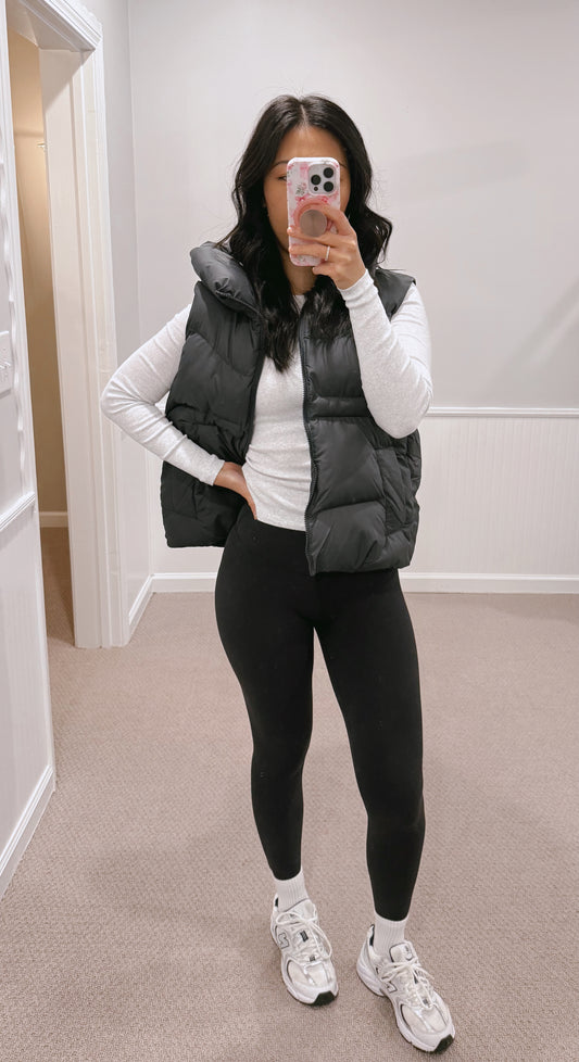 Hooded Puffer Vest - Ash