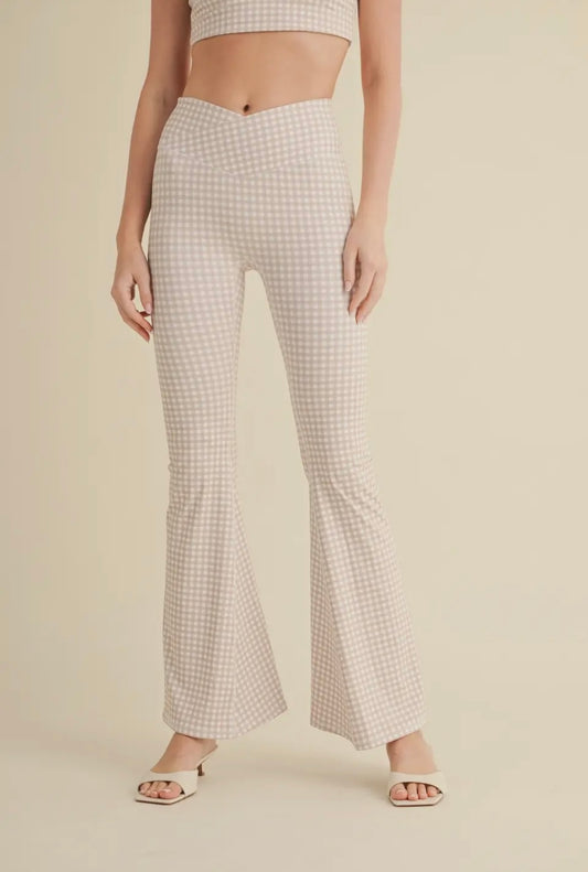 Beige Gingham Matching Set