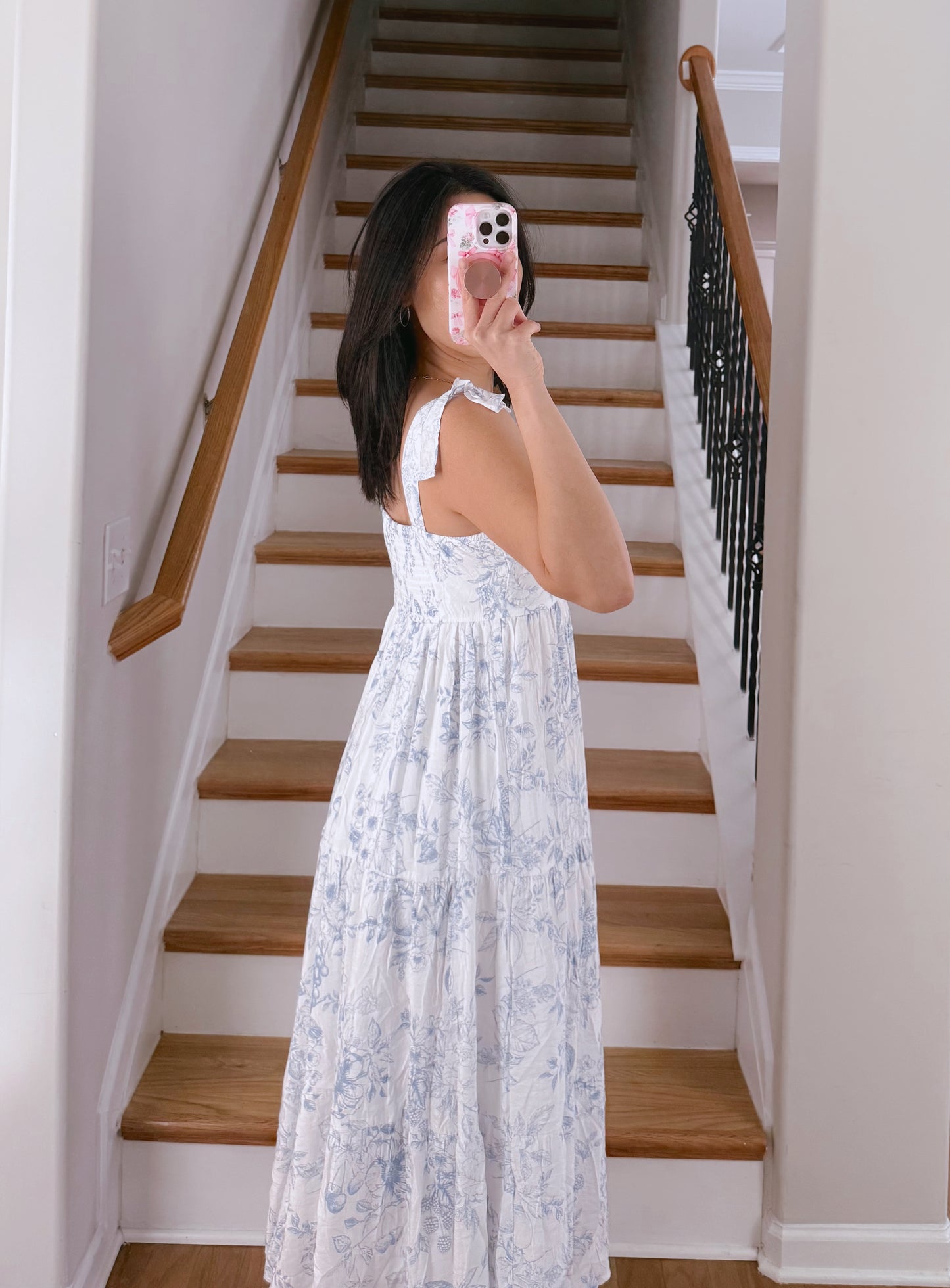 Fruit Blossom Tiered Midi Dress