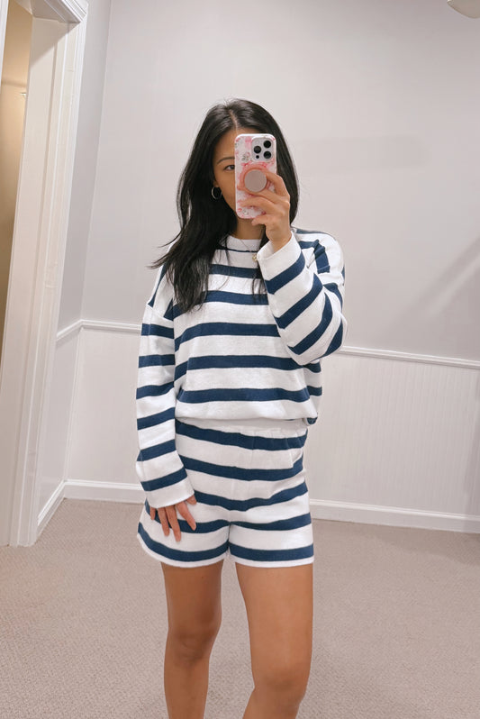 Striped Knit Pullover Set
