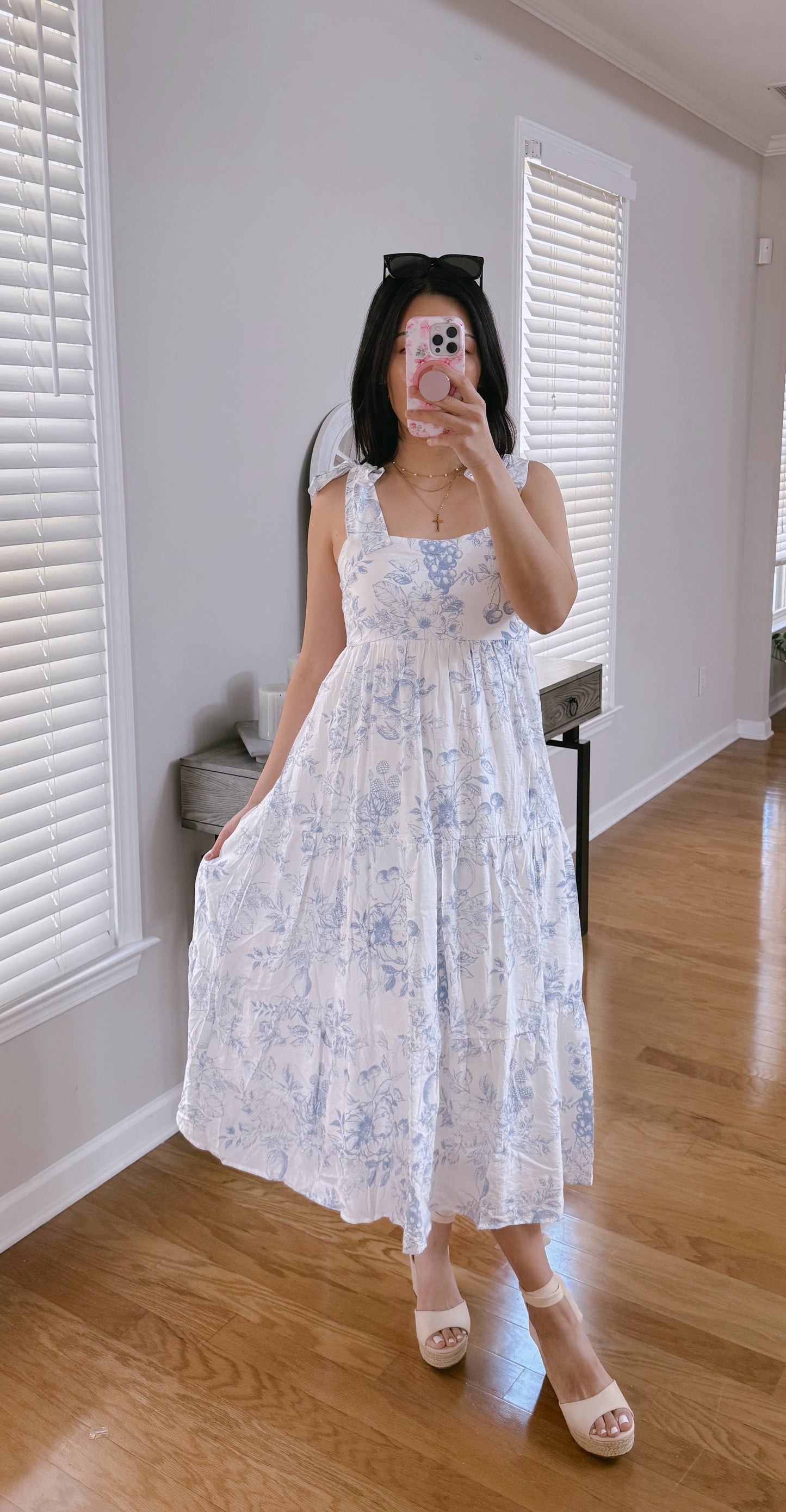 Fruit Blossom Tiered Midi Dress