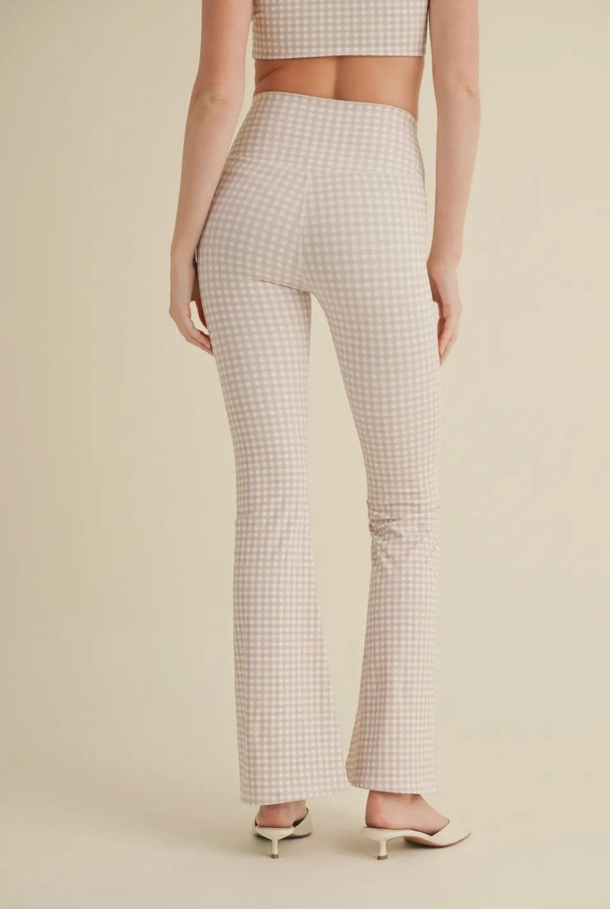 Beige Gingham Matching Set